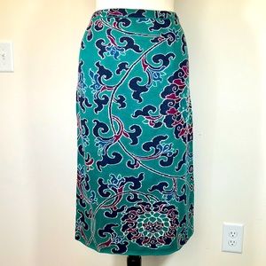 Peruvian Connection pull on straight skirt, pima sz XL